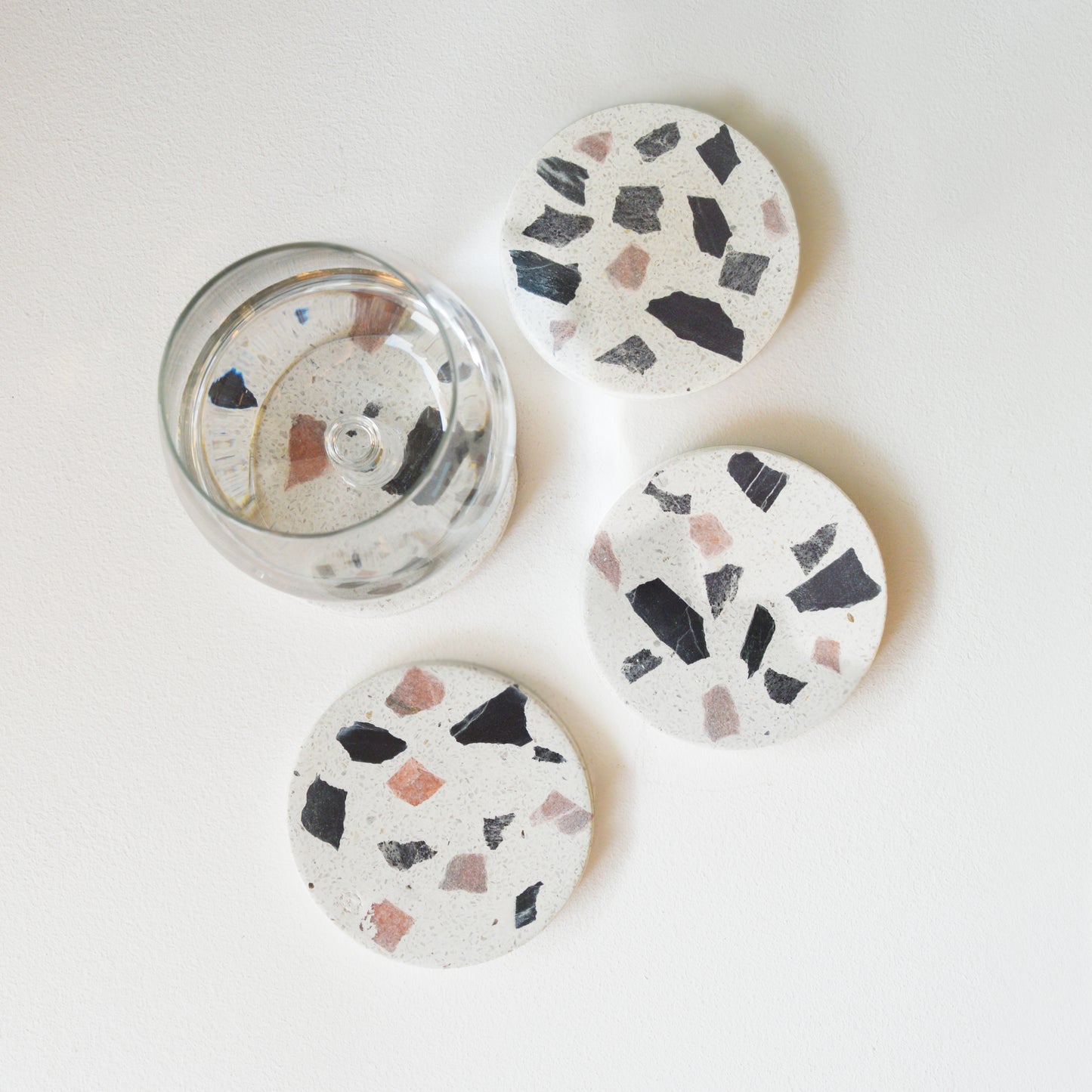 TERRAZZO COASTERS - BLUSH & BLACK