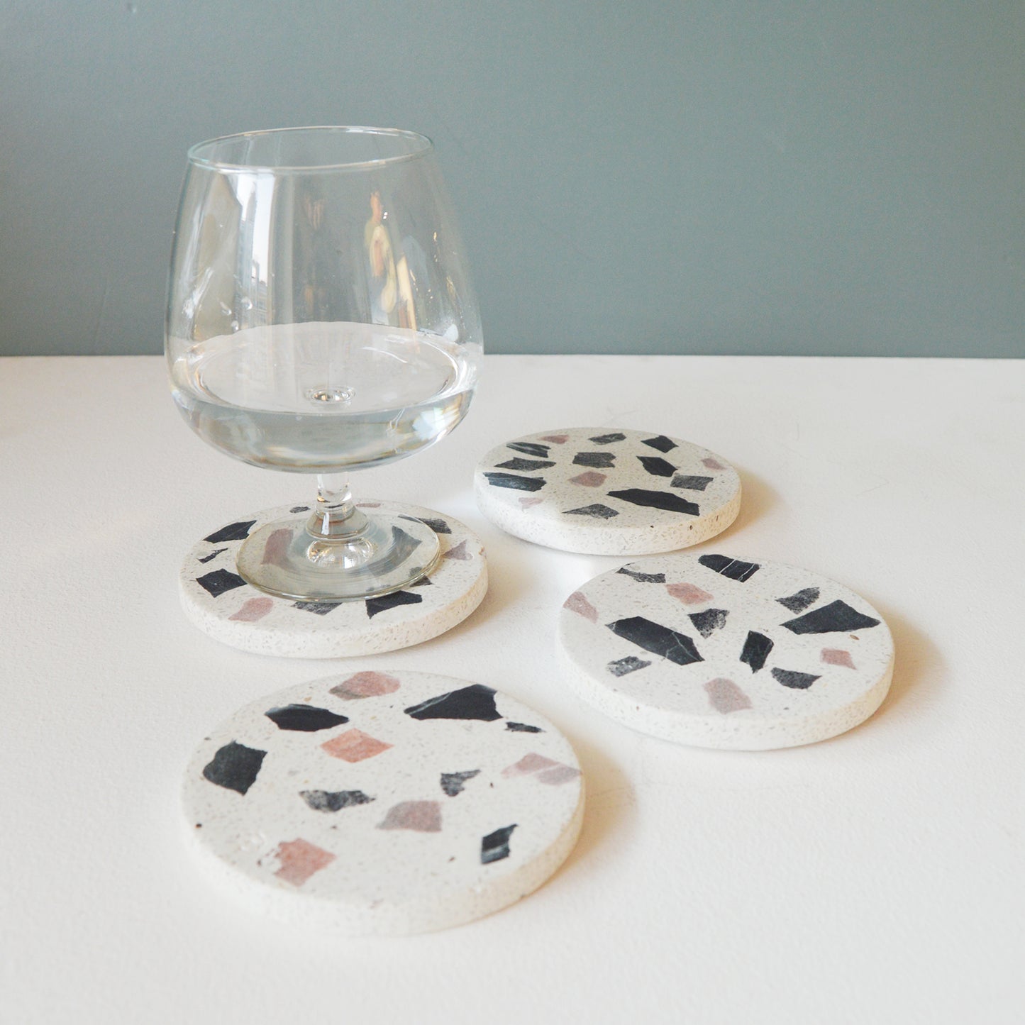 TERRAZZO COASTERS - BLUSH & BLACK