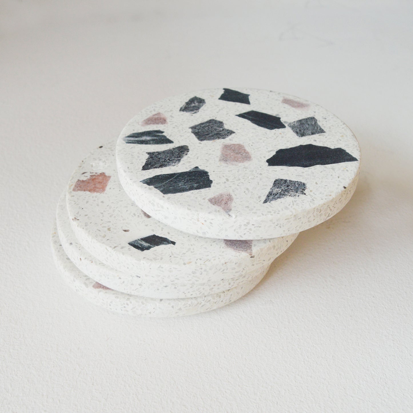 TERRAZZO COASTERS - BLUSH & BLACK