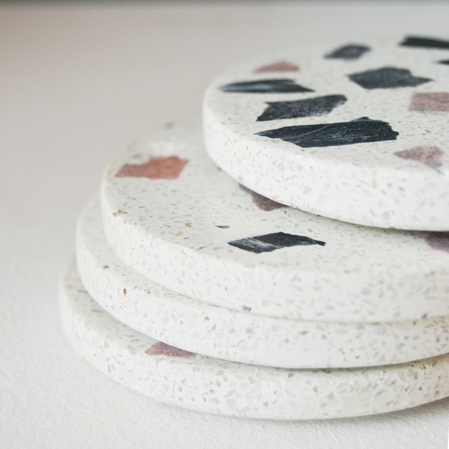 TERRAZZO COASTERS - BLUSH & BLACK