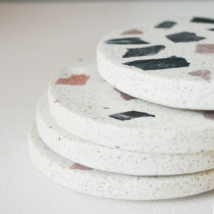 TERRAZZO COASTERS - BLUSH & BLACK