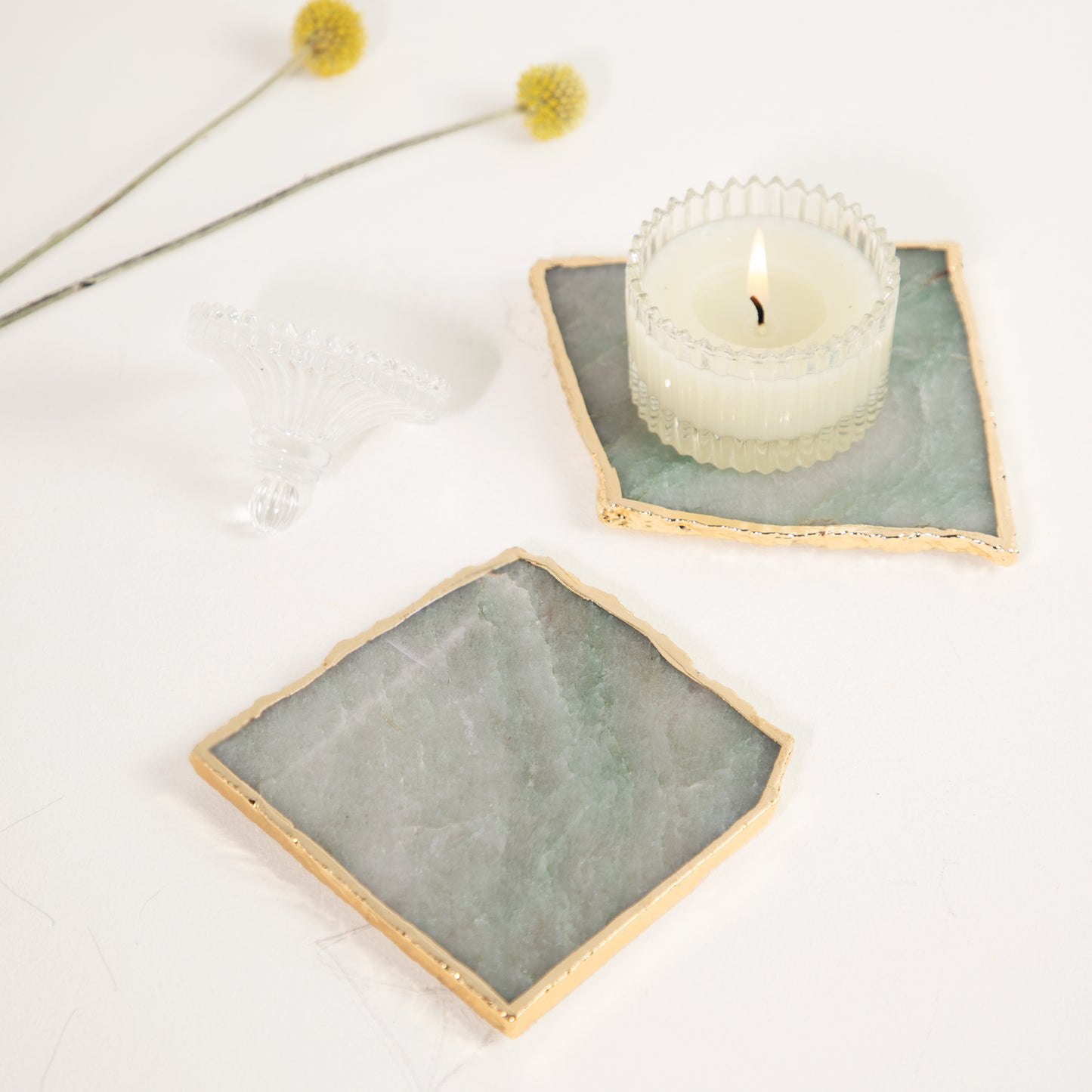 GREEN AVENTURINE COASTERS