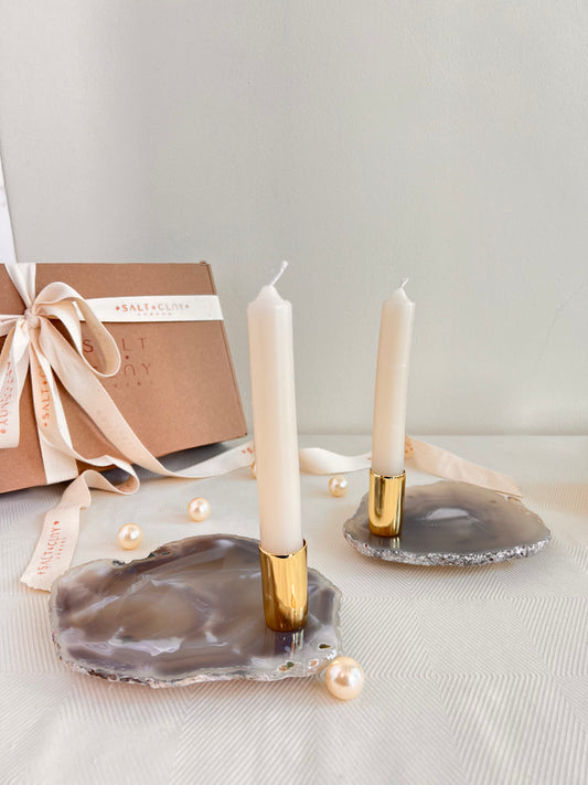 GABA AGATE CANDLE HOLDER