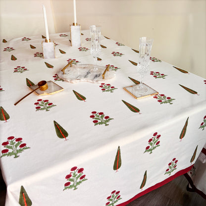 MERLOT HAND BLOCK PRINTED TABLE COVER