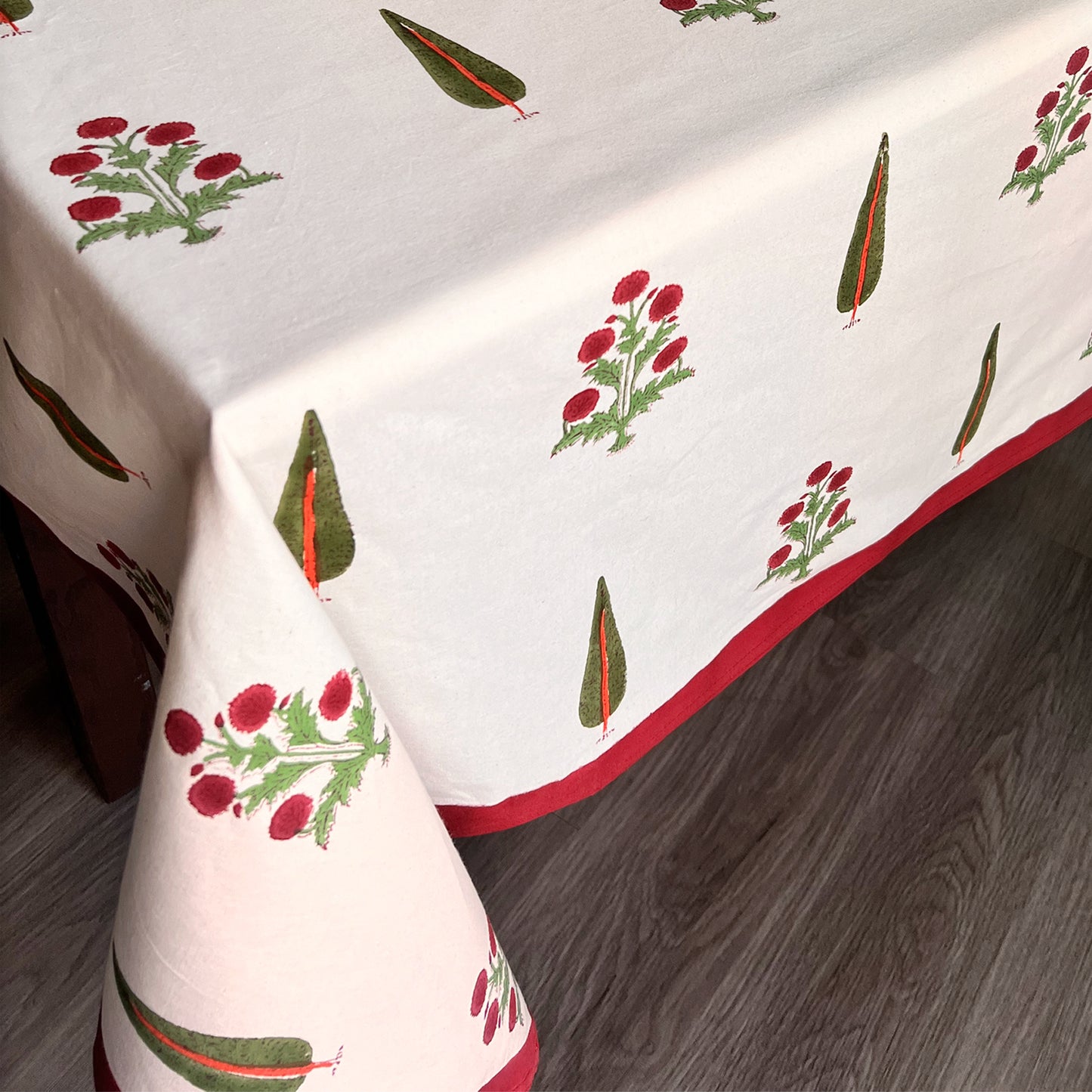 MERLOT HAND BLOCK PRINTED TABLE COVER