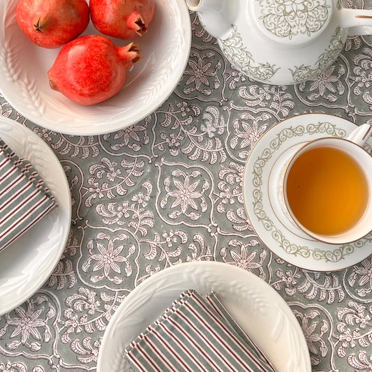 MOSAIC HAND BLOCK PRINTED TABLE COVER