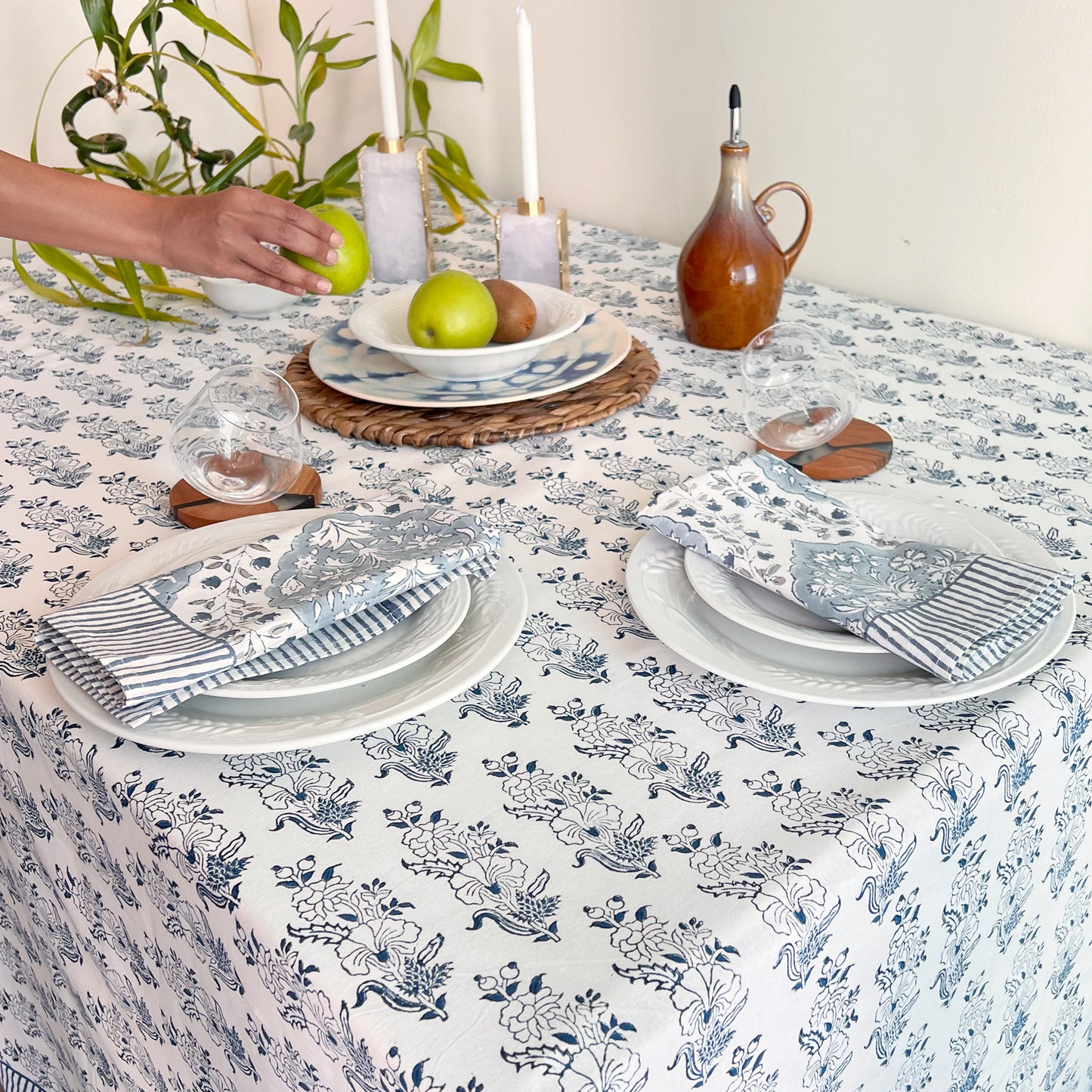 NEEL HAND BLOCK PRINTED TABLE COVER