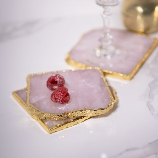 ROSE QUARTZ COASTERS