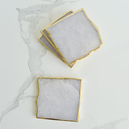 WHITE QUARTZ COASTERS