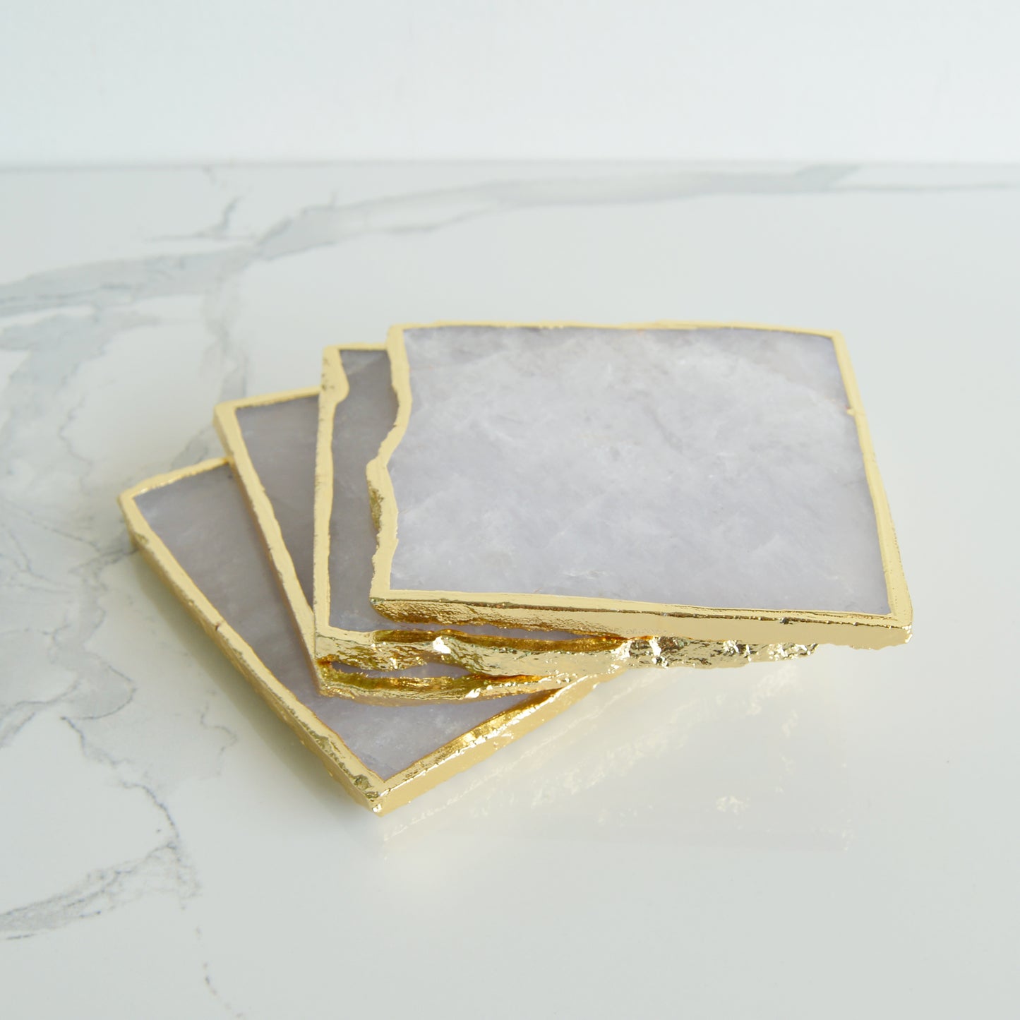 WHITE QUARTZ COASTERS